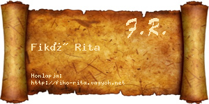 Fikó Rita névjegykártya